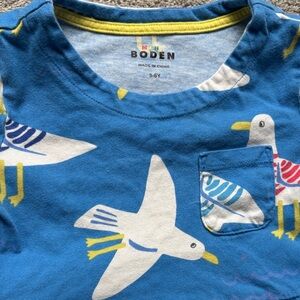 Mini Boden Blue and Yellow Seagull Tee